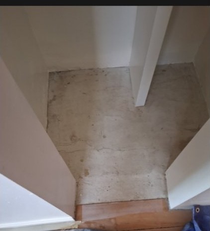 Closet flooring before