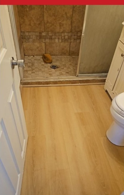 Bathroom shower room flooring after
