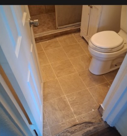 Bathroom shower room flooring before